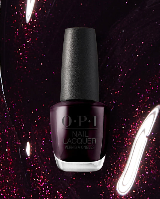 esmalte uñas opi rojo oscuro purpurina cereza berenjena black cherry