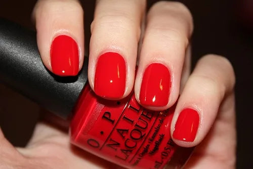 esmalte uñas opi rojo color so hot it berns