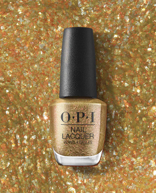 esmalte uñas opi purpurina dorada fice golden flings